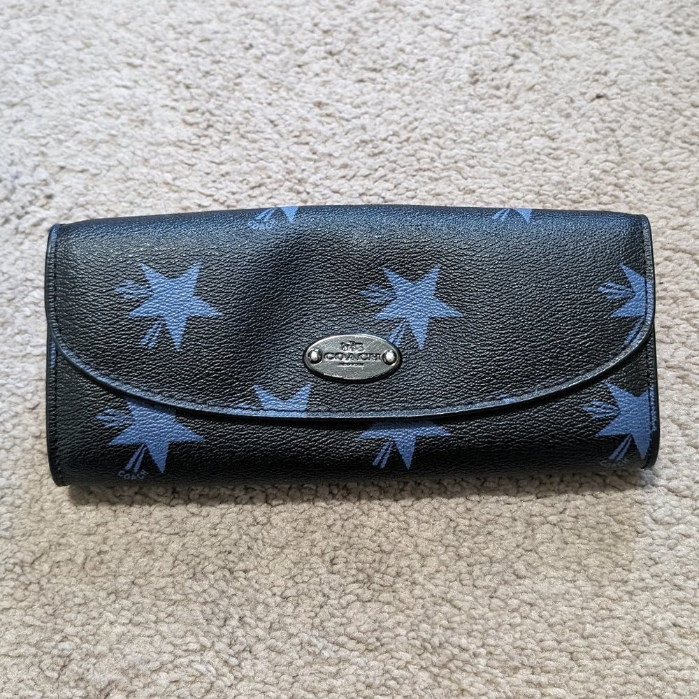 Coach envelope wallet star canyon print w/ removable zip insert